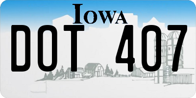 IA license plate DOT407