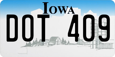 IA license plate DOT409