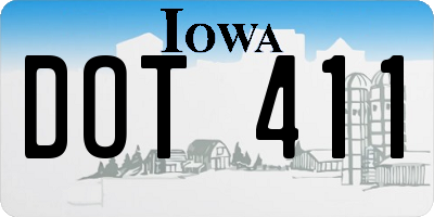 IA license plate DOT411
