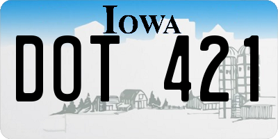 IA license plate DOT421