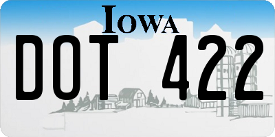 IA license plate DOT422
