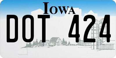 IA license plate DOT424