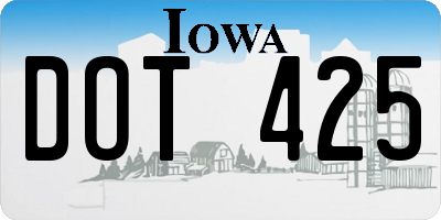 IA license plate DOT425