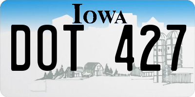 IA license plate DOT427