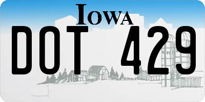 IA license plate DOT429