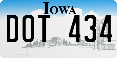 IA license plate DOT434