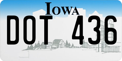 IA license plate DOT436