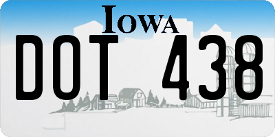 IA license plate DOT438