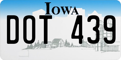 IA license plate DOT439