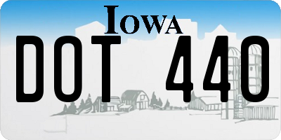 IA license plate DOT440