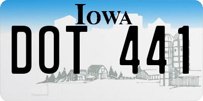 IA license plate DOT441