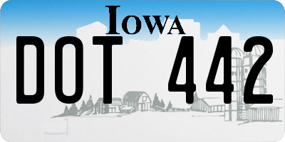 IA license plate DOT442