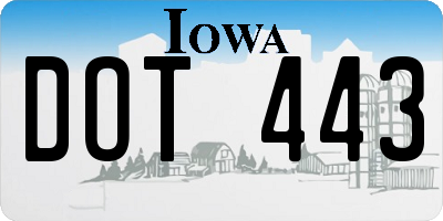 IA license plate DOT443