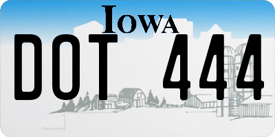 IA license plate DOT444