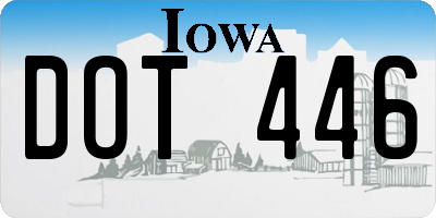 IA license plate DOT446