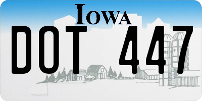 IA license plate DOT447