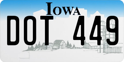 IA license plate DOT449