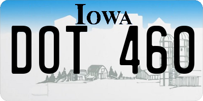 IA license plate DOT460