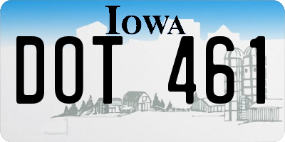 IA license plate DOT461
