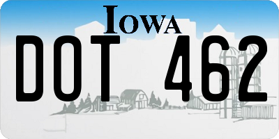IA license plate DOT462