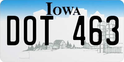 IA license plate DOT463