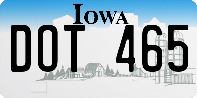 IA license plate DOT465