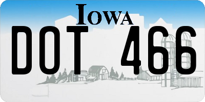 IA license plate DOT466