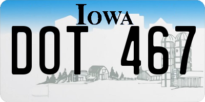IA license plate DOT467
