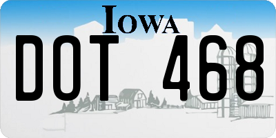 IA license plate DOT468