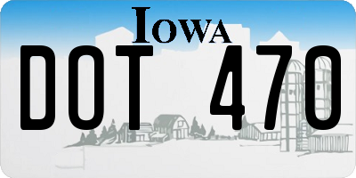 IA license plate DOT470