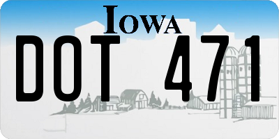 IA license plate DOT471