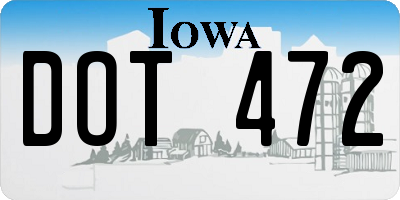 IA license plate DOT472