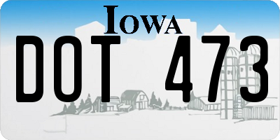 IA license plate DOT473