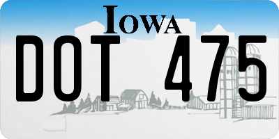 IA license plate DOT475