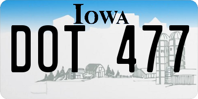 IA license plate DOT477