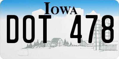 IA license plate DOT478