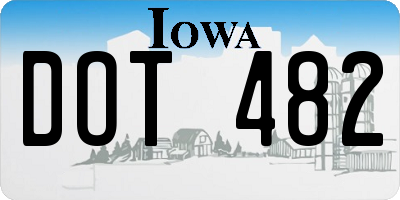 IA license plate DOT482