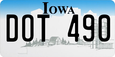 IA license plate DOT490