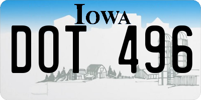 IA license plate DOT496