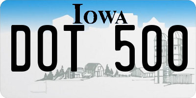IA license plate DOT500