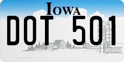 IA license plate DOT501
