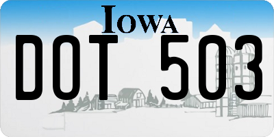 IA license plate DOT503