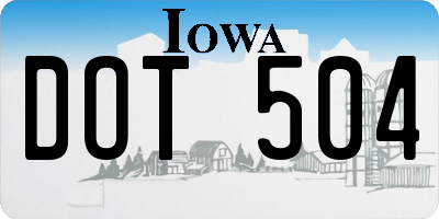 IA license plate DOT504