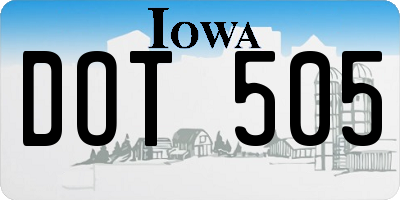 IA license plate DOT505