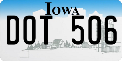 IA license plate DOT506