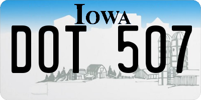 IA license plate DOT507