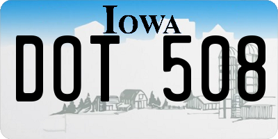 IA license plate DOT508