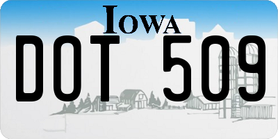 IA license plate DOT509