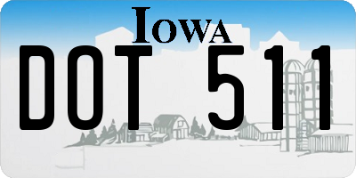 IA license plate DOT511