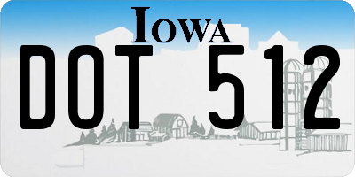 IA license plate DOT512